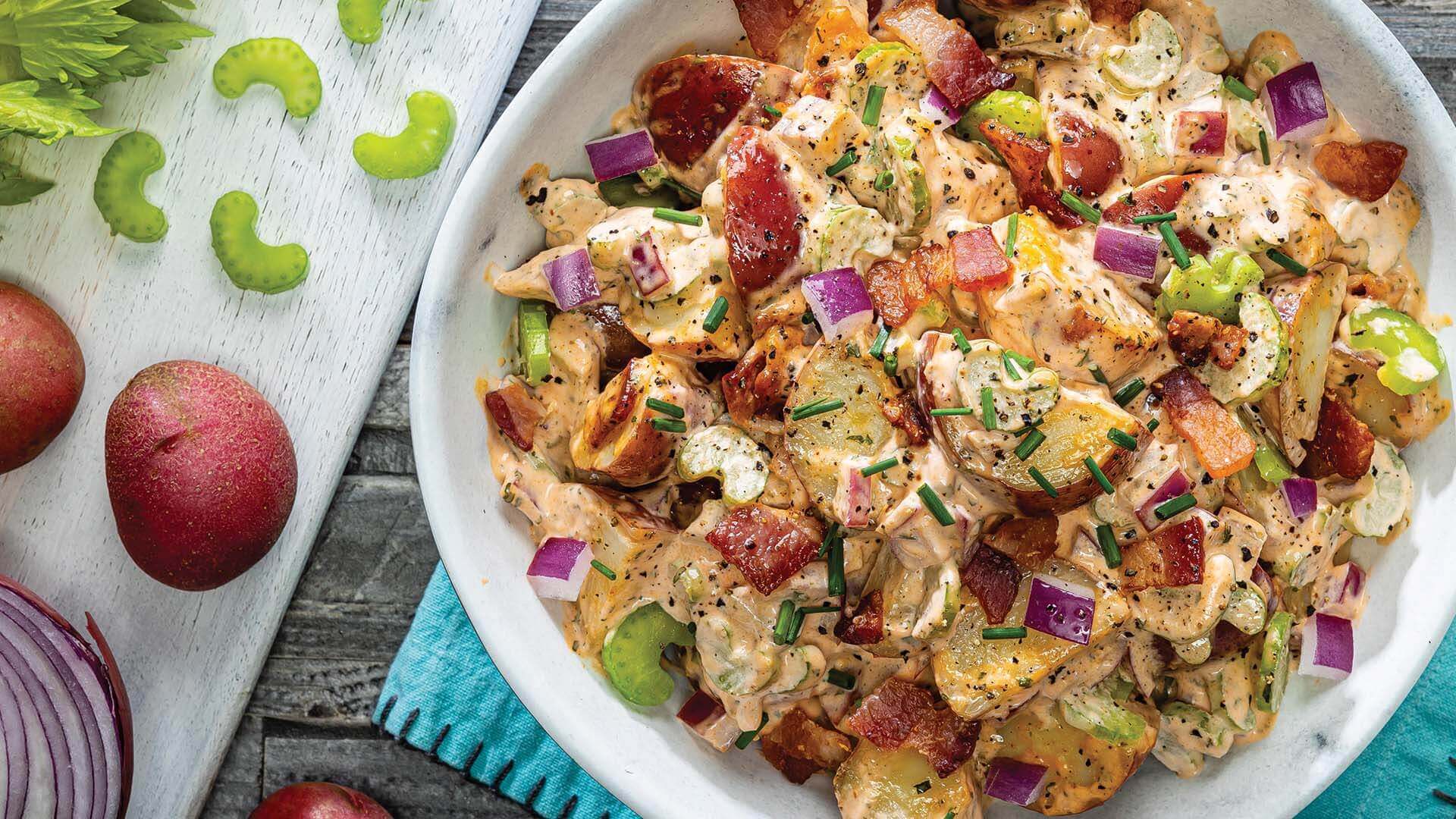 Bacon-Ranch Buffalo Potato Salad