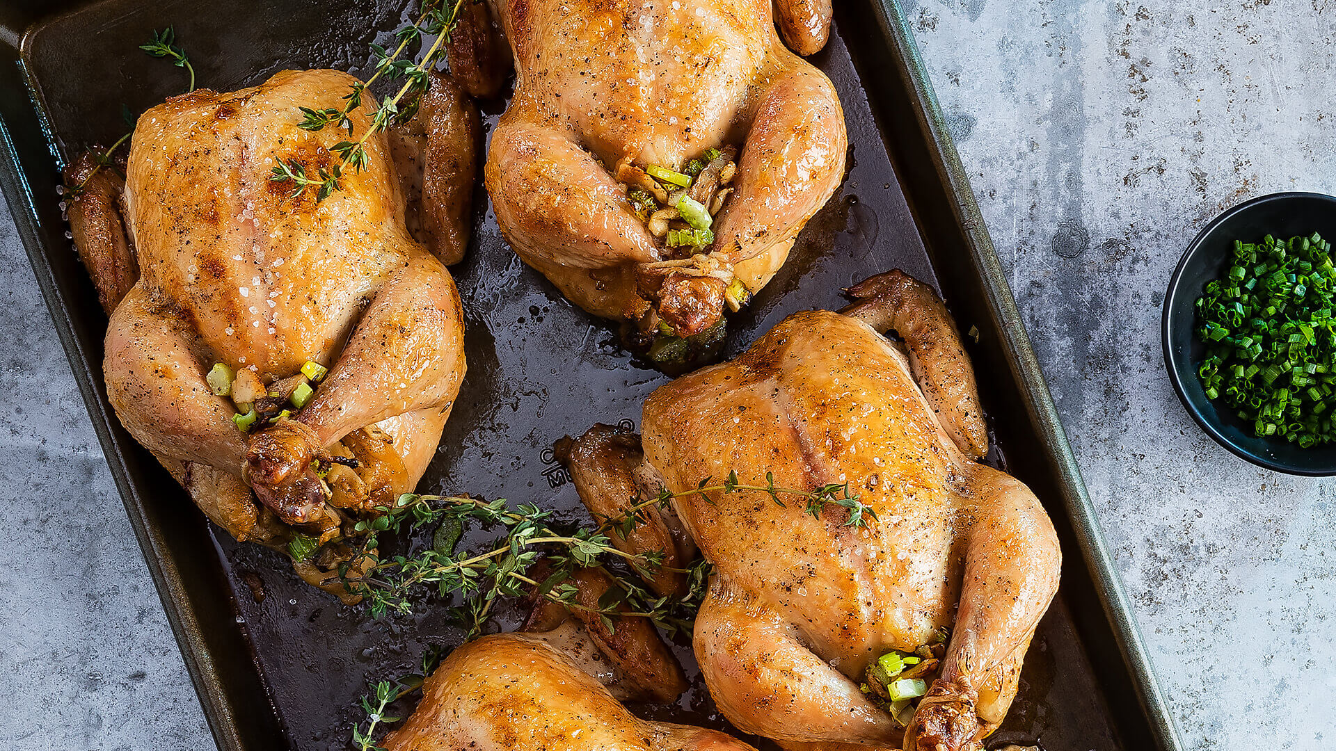 Farfel-Stuffed Cornish Hens