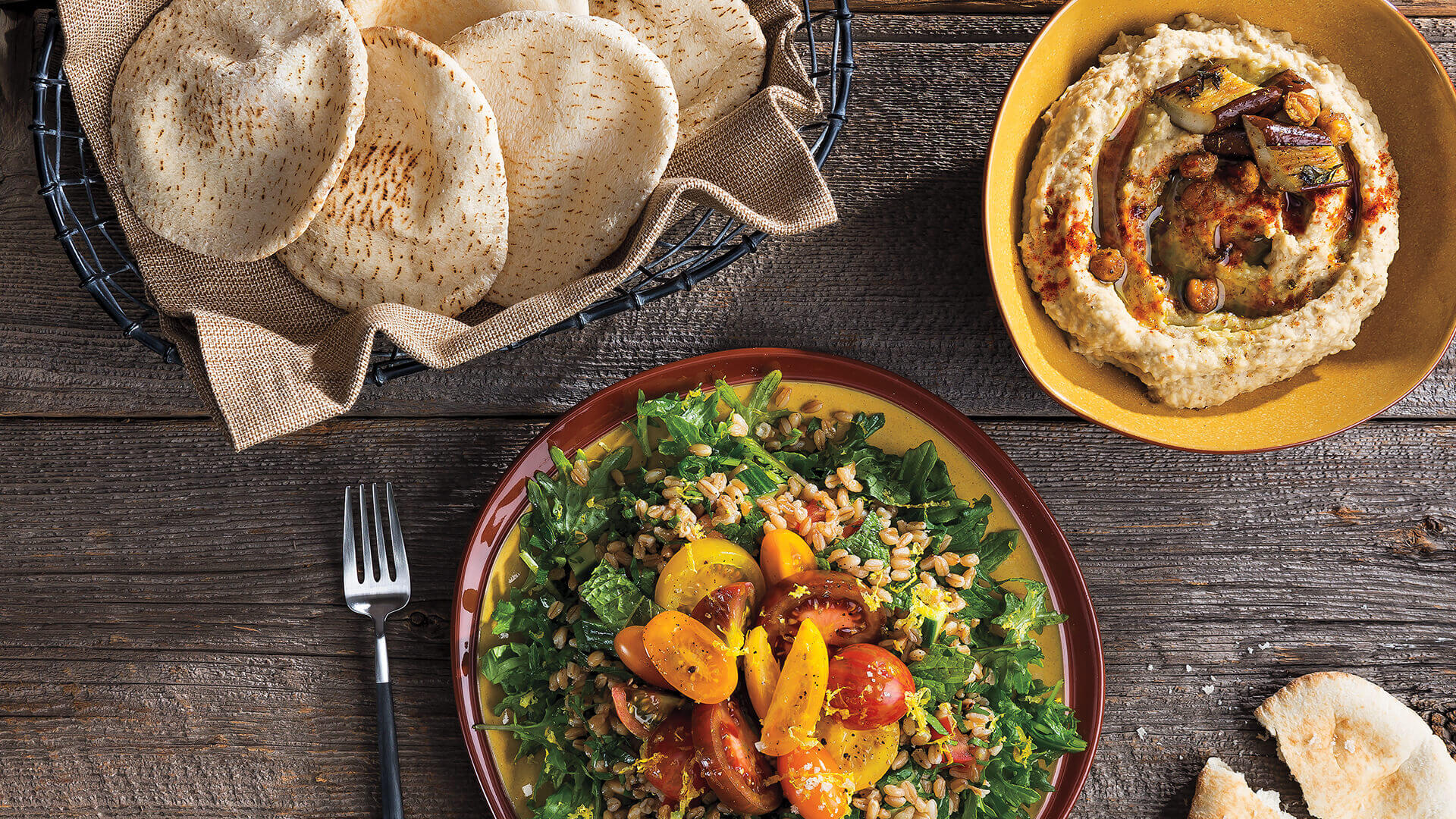 Recipe: Farro Tabbouleh over Baby Kale Salad