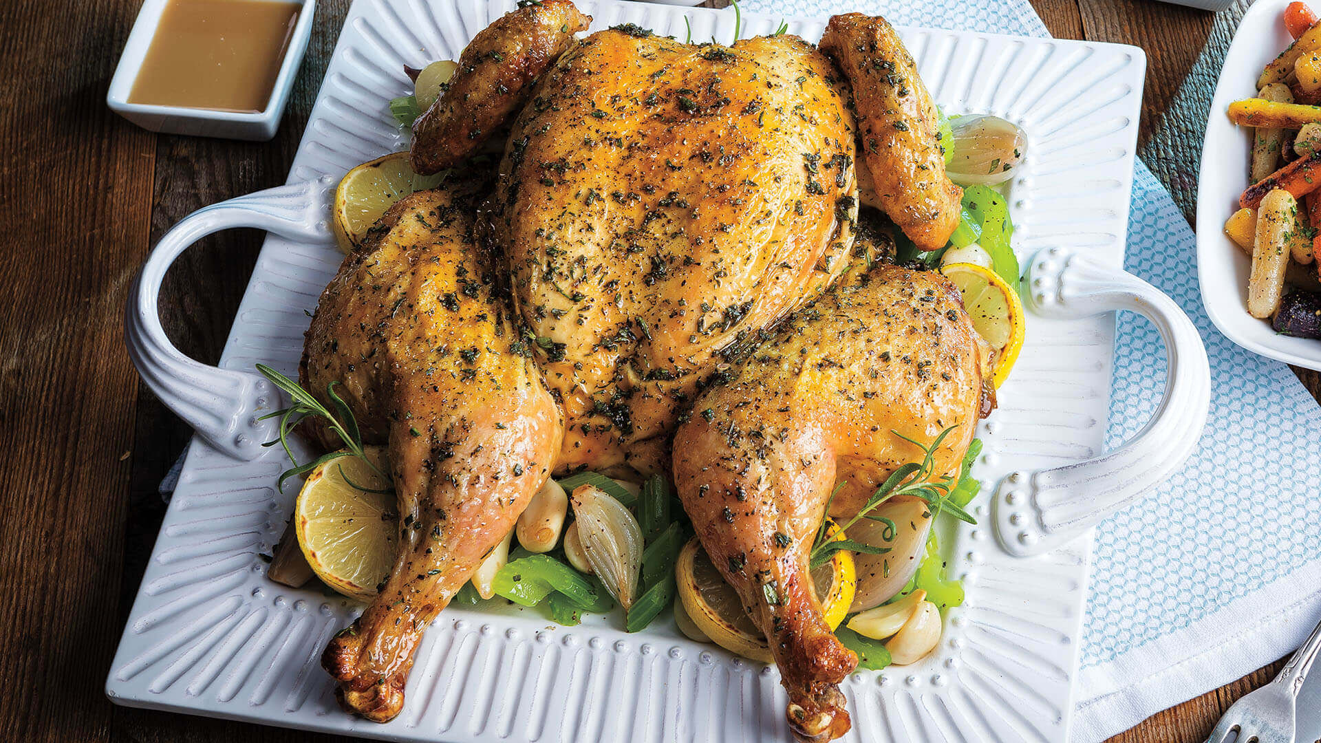 40 Cloves of Garlic Spatchcocked Chicken