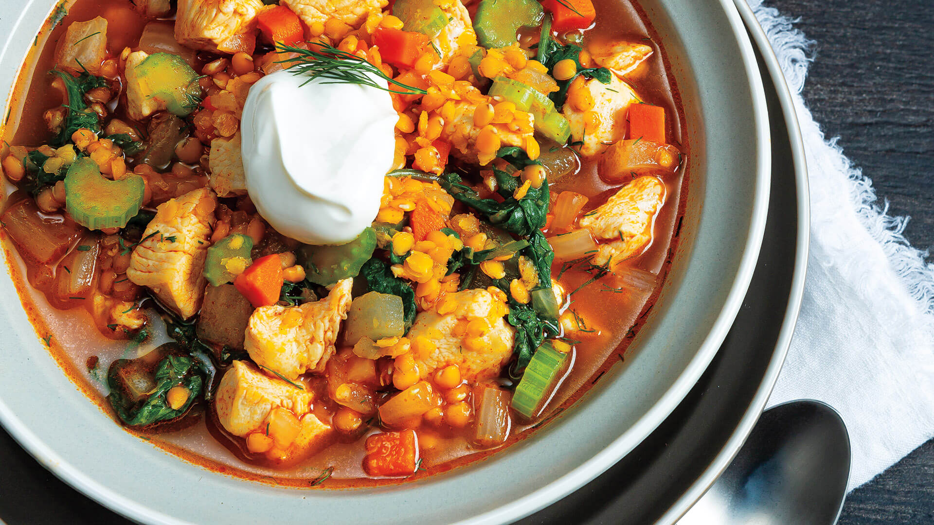 Smoky Chicken & Red Lentil Stew