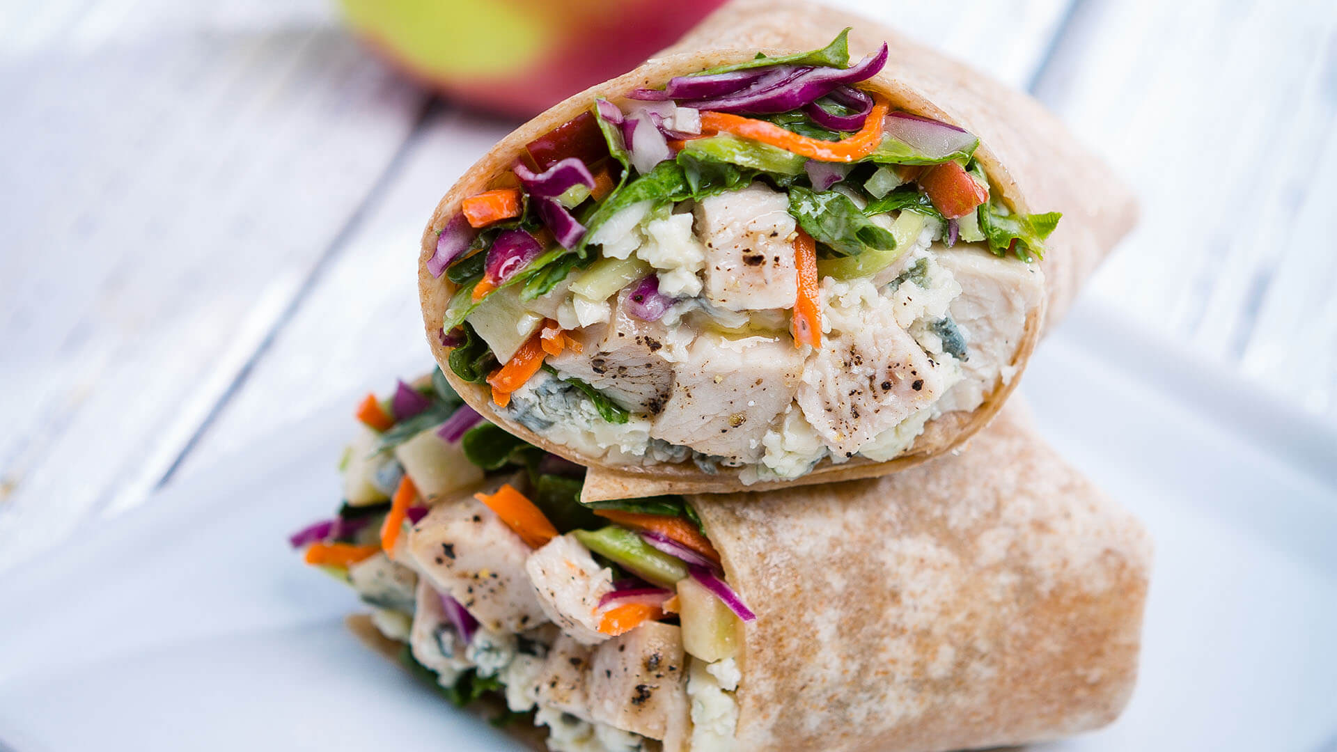 Chicken & Apple-Kale Slaw Wrap