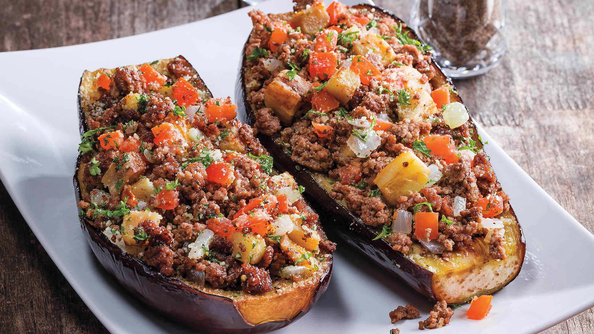 Greek Stuffed Eggplant