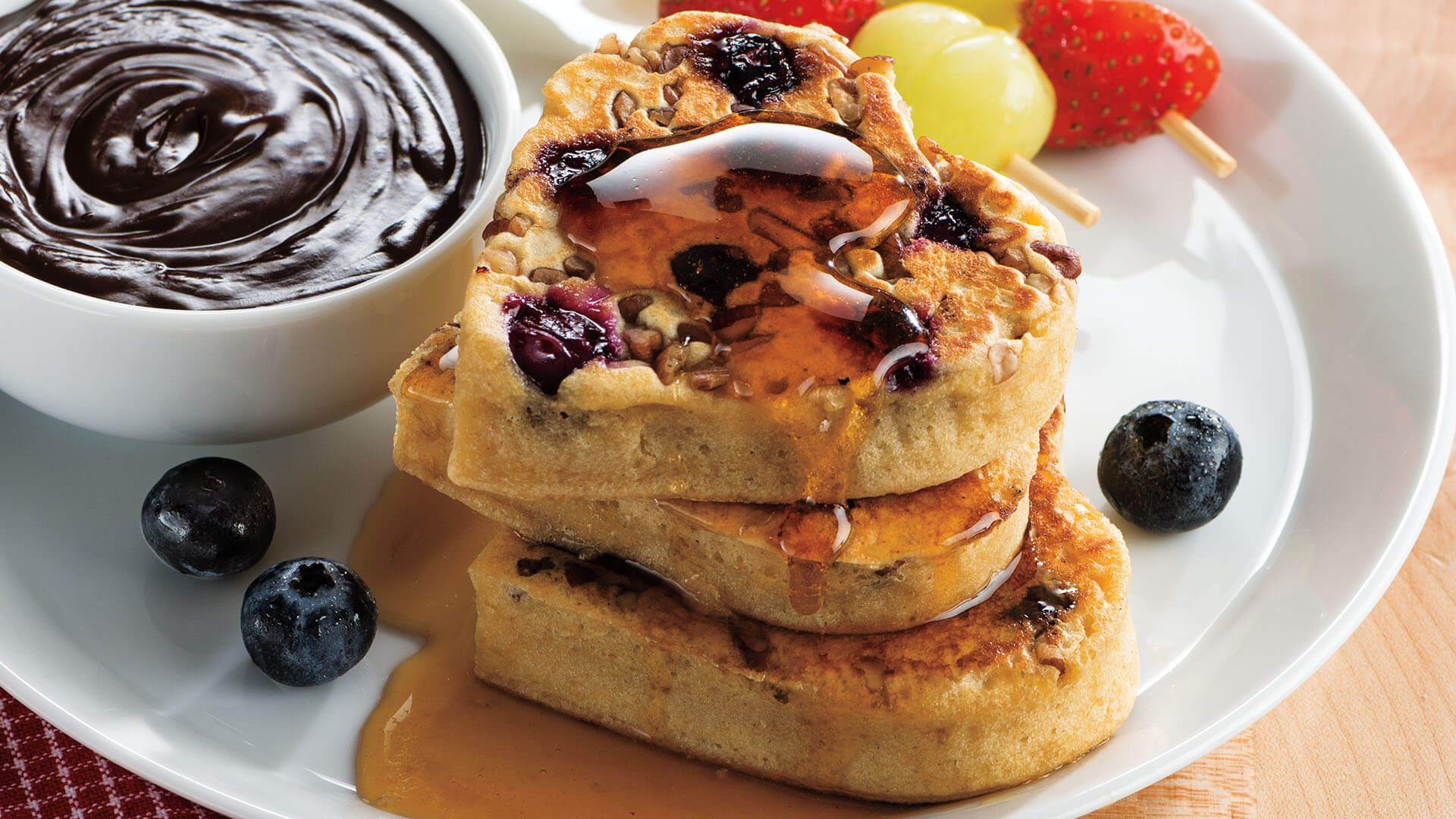 Heart-Shaped Whole Wheat Blueberry-Nut Pancakes