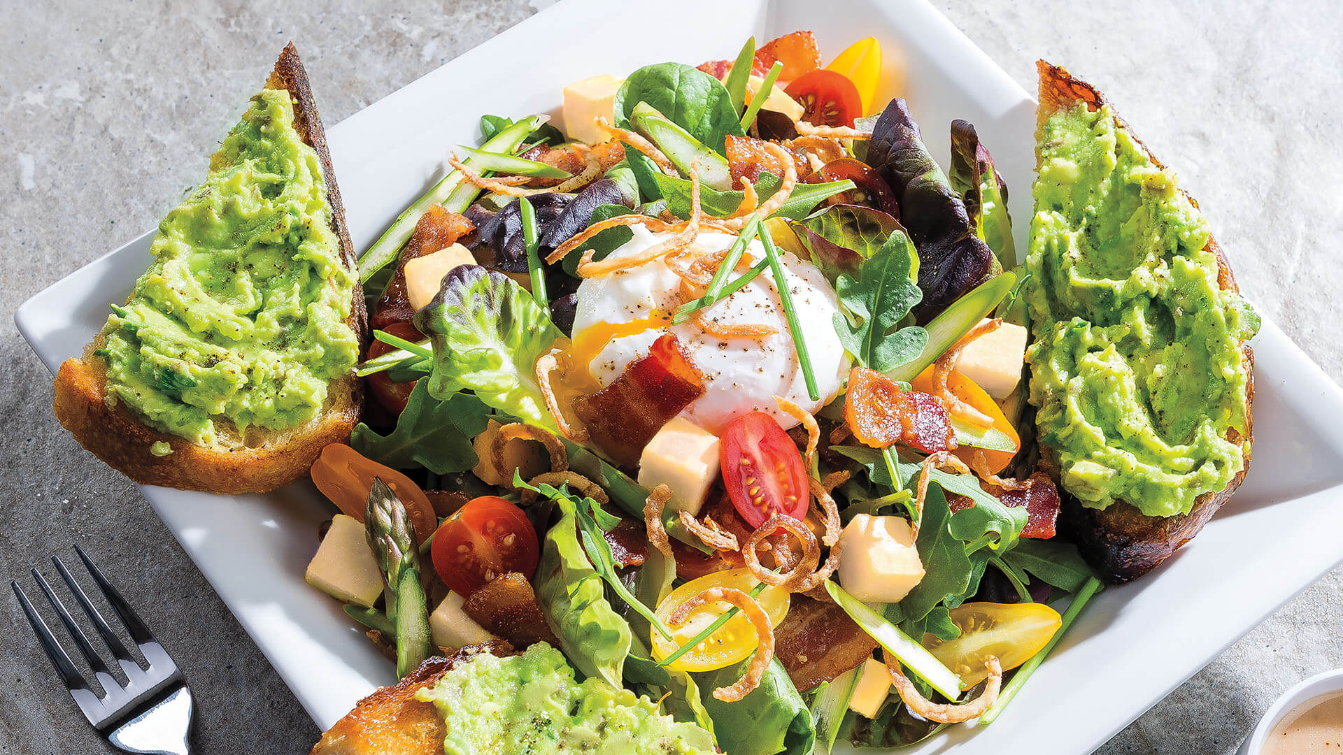 Breakfast Salad with Avocado Toast