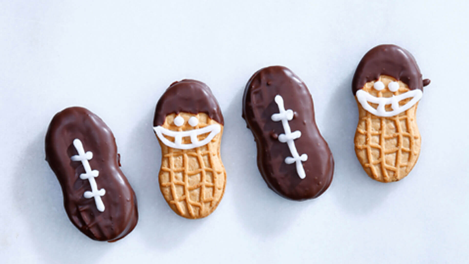 Football & Player Peanut Butter-Chocolate Cookies